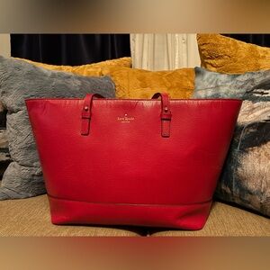 Gently used large red Kate Spade tote